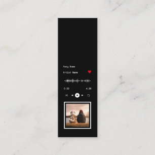 Music Player Artist och Sång Bokmärken Card Mini Visitkort