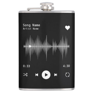 Music Player Artist och Sång Personlig Black Fickplunta