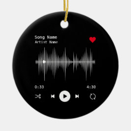 Music Player Artist och Sång Personlig Black Julgransprydnad Keramik