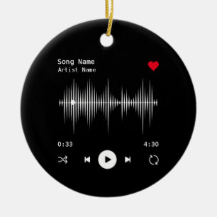 Music Player Artist och Sång Personlig Black Julgransprydnad Keramik