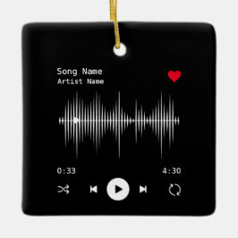 Music Player Artist och Sång Personlig Black Julgransprydnad Keramik