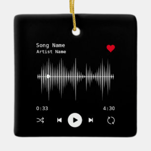 Music Player Artist och Sång Personlig Black Julgransprydnad Keramik