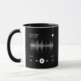 Music Player Artist och Sång Personlig Black Mugg