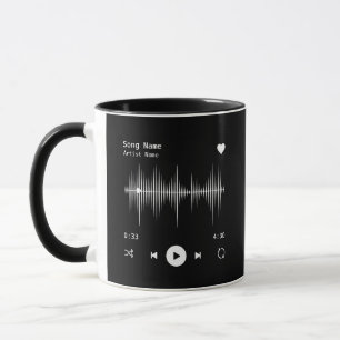 Music Player Artist och Sång Personlig Black Mugg