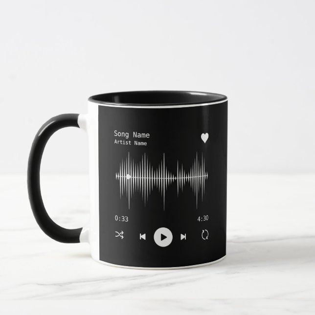 Music Player Artist och Sång Personlig Black Mugg (Vänster)