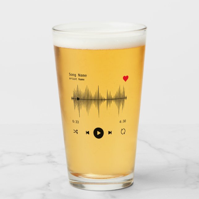 Music Player Artist och Sång Personlig Glaskopp (Framsida fylld)