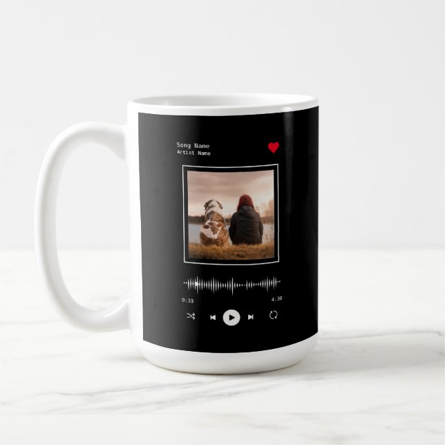 Music Player Artist och Sång Personlig Photo Kaffemugg (Vänster)