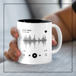Music Player Artist och Sång Personlig White Två-Tonad Mugg