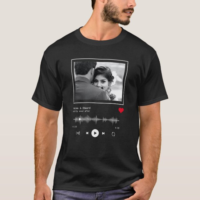 Music Player Bröllop Förlovning T Shirt (Framsida)