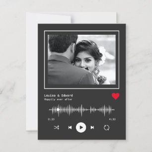 Music Player Bröllop Förlovning Vykort
