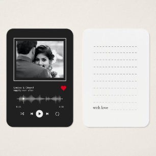 Music Player Bröllop Guest Bok/signeringskort Visitkort