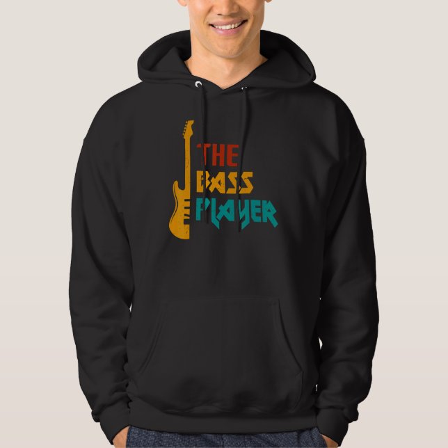 Music Player Music Bass Guitar Hoodie (Framsida)