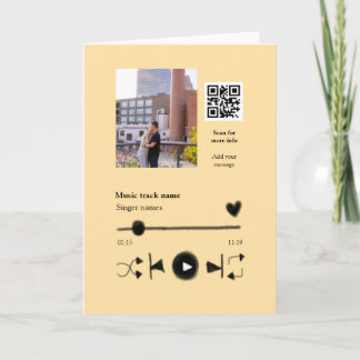 Music player personalized couple love q r code tex kort