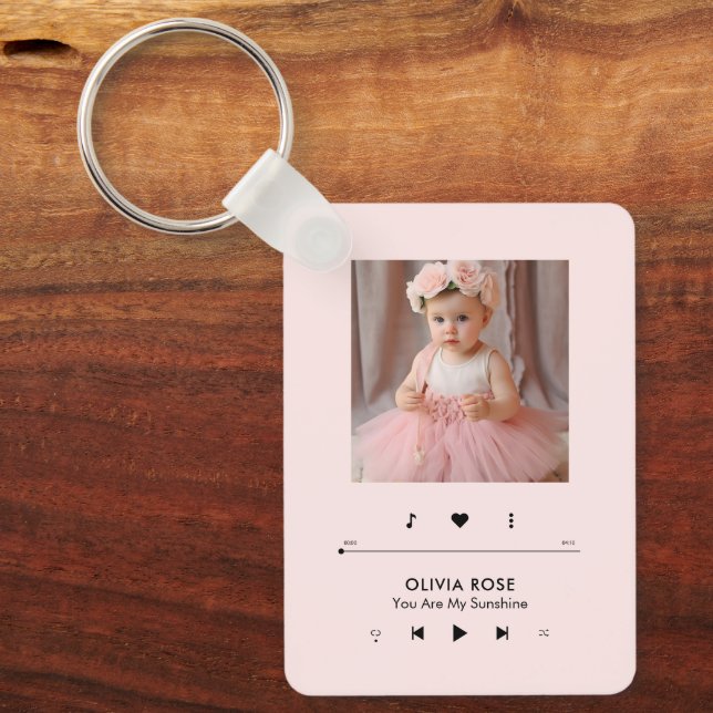 Music Player Photo Ram Personlig Nyckelring (Framsida)