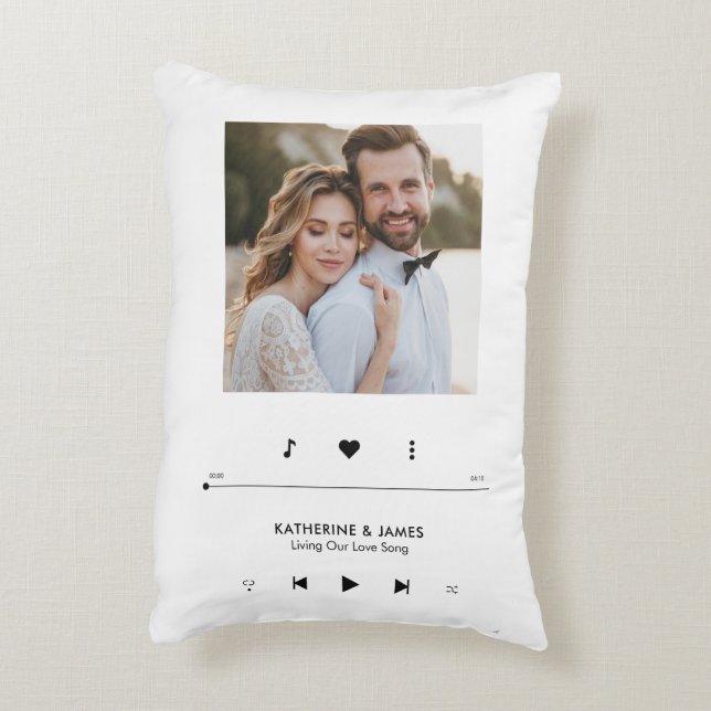 Music Player Photo Ram Personlig Prydnadskudde (Baksidan(Vertikal))