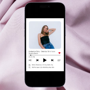 Music Player Sång Modern Photo Studenten 2024 Inbjudningar