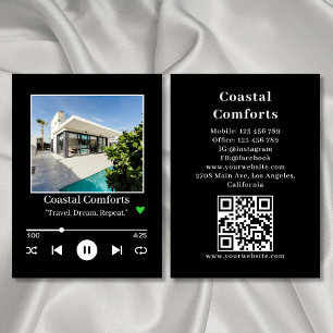 Music Player Vacation Rental Apartment Busi Visitkort