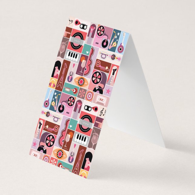 Music pop art visitkort (Baksida)