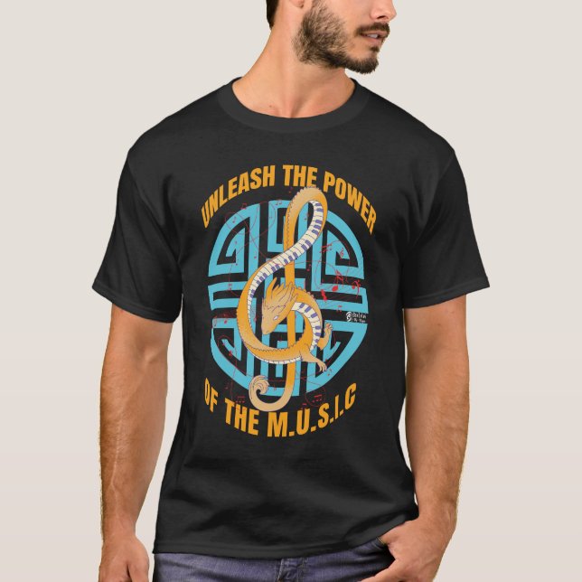 Music Power Manar Black T Shirt (Framsida)