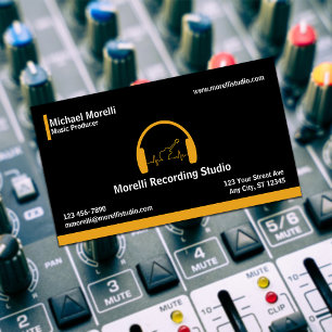 Music Producer Black & Guld Visitkort