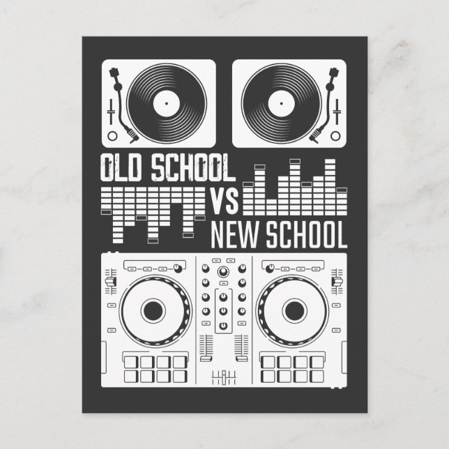 Music Producer DJ Old school Vinyl electro Techno Vykort (Framsida)