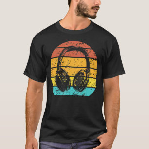 Music Producer Dj Retro-hörlurar T Shirt