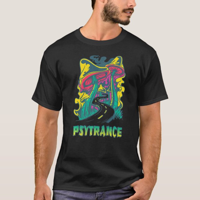 Music Psytrance Party Soundsystem DJ Rave T Shirt (Framsida)