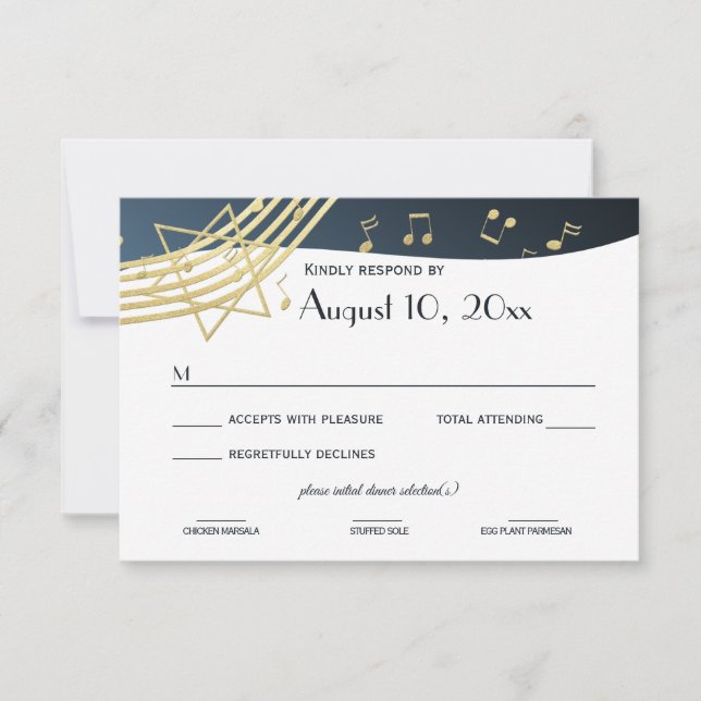 Music Pub Mitzvah Guld Response OSA Kort (Framsida)