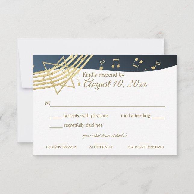 Music Pub Mitzvah Guld Response OSA Kort (Framsida)