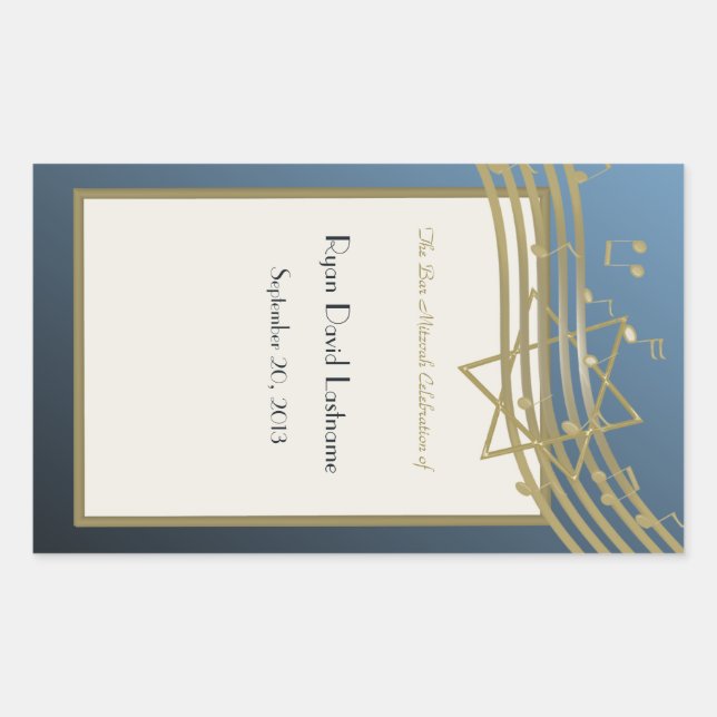 Music Pub Mitzvah Rektangulärt Klistermärke (Framsida)