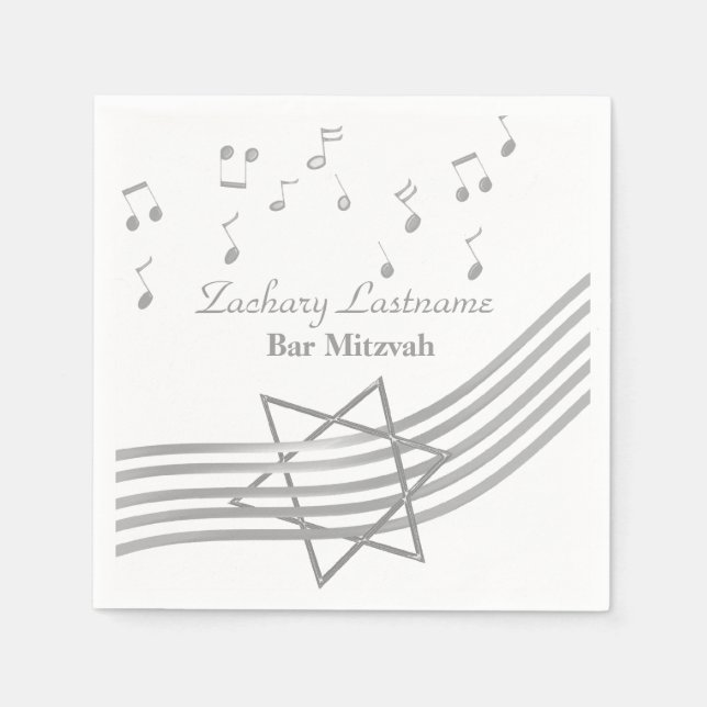 Music Pub Mitzvah Silver Pappersservett (Framsidan)
