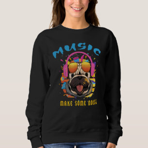 Music Pug med hörlurar T Shirt