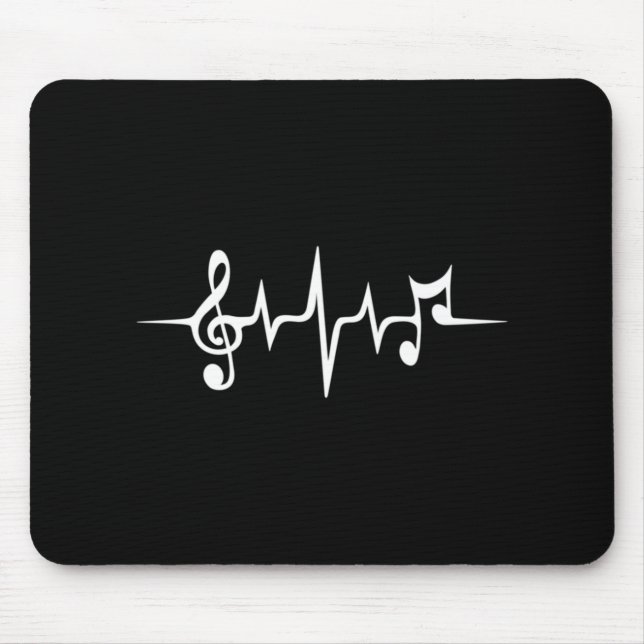 Music Pulse Notes Clef Frequency Wave Ljud Musmatta (Framsidan)