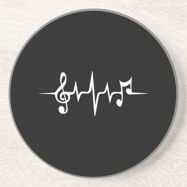 Music Pulse Notes Clef Frequency Wave Ljud Underlägg (Framsidan)