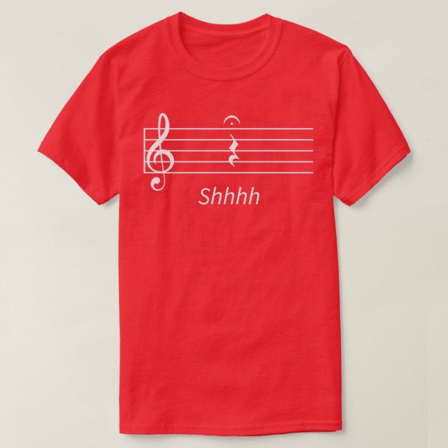 Music Quarter Rest Fermata Shhh T Shirt (Design framsida)