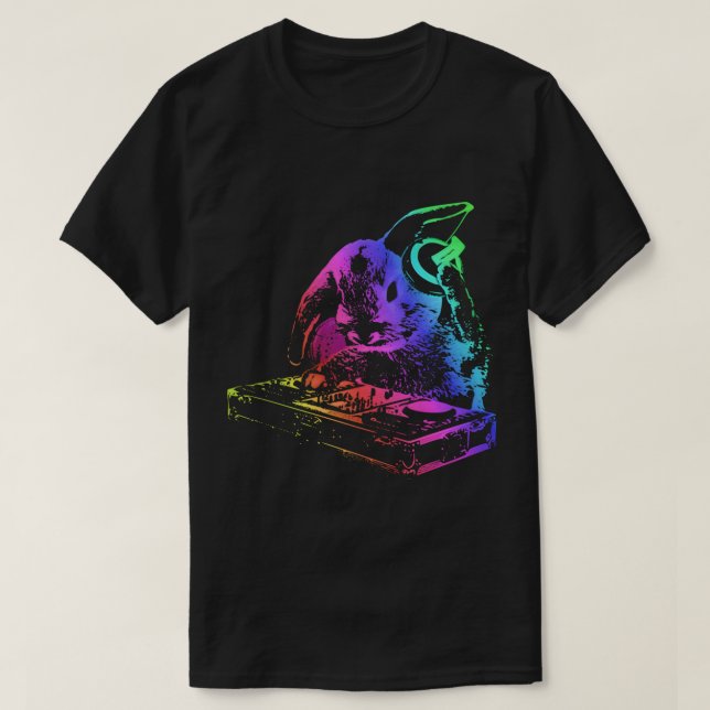Music Rabbit - Coola, Funny DJ Bunny Animal Essent T Shirt (Design framsida)