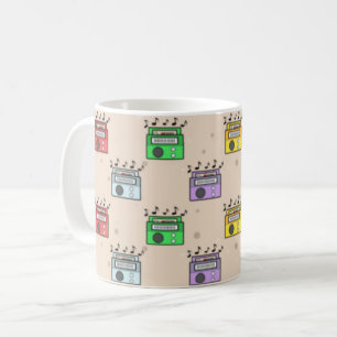 Music Radio Mönster Kaffemugg