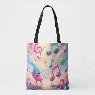 Music Rainbow Tote Tygkasse
