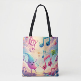 Music Rainbow Tote Tygkasse