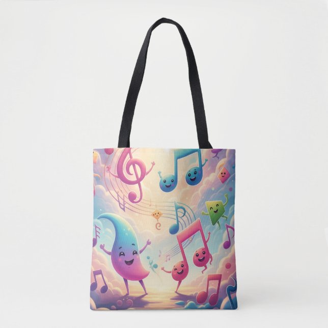 Music Rainbow Tote Tygkasse (Framsida)