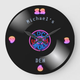 Music Record Wallwatch Personlig Neon Vinyl LP Stor Klocka