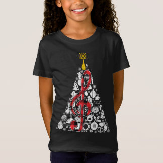 Music Red Play Julgran Ornament Decor Julafton T Shirt