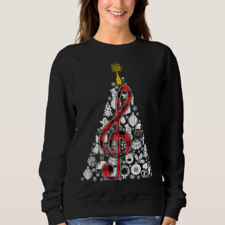 Music Red Play Julgran Ornament Decor Julafton T Shirt