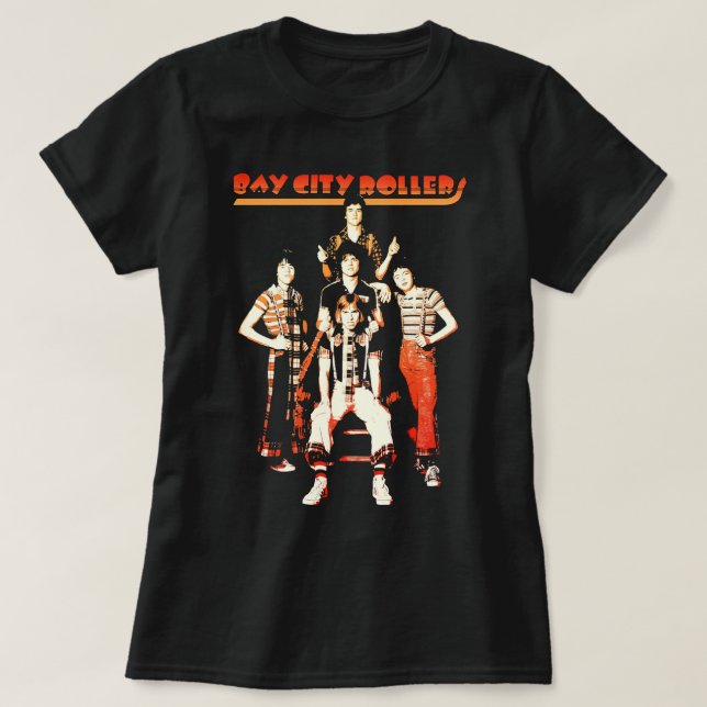 Music Retro Band Bay City Rollers Music Sten Grap T Shirt (Design framsida)