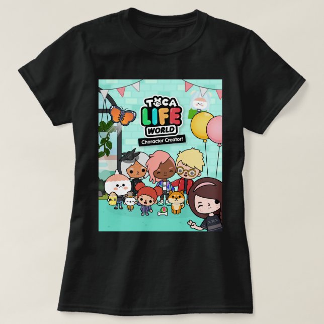 Music Retro Manga Toca Boca Anime Cute Graphic Gif T Shirt (Design framsida)