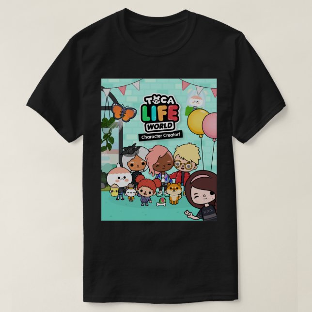 Music Retro Manga Toca Boca Anime Cute Graphic Gif T Shirt (Design framsida)