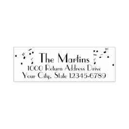 Music Returadress Självfärgande Stämpel