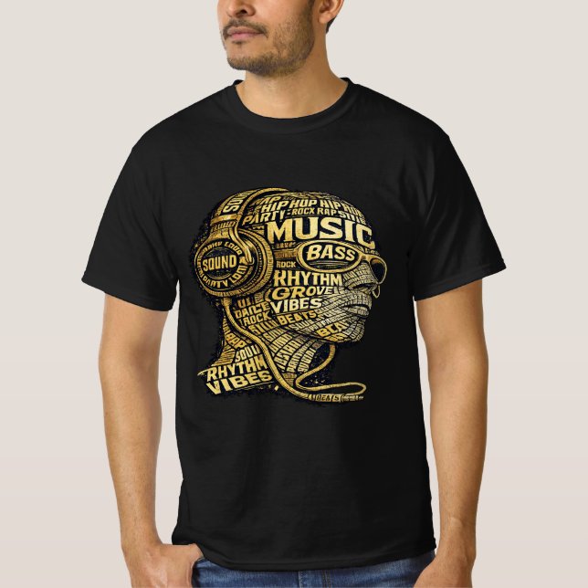 Music Rhythm Vibes Graphic T-Shirt for Men (Framsida)