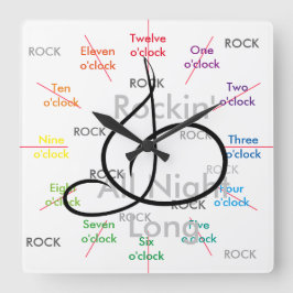 Music Rock N Roll Musician Gift CricketDiane Fyrkantig Klocka