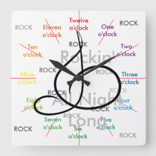 Music Rock N Roll Musician Gift CricketDiane Fyrkantig Klocka